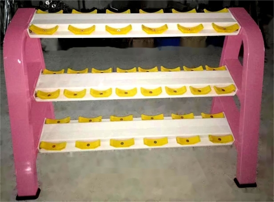 Estante profesional de mancuernas de acero de 3 niveles para ejercicios de levantamiento de pesas