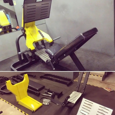 Presión de piernas Hack Cuclillas Placa de entrenamiento de fuerza Máquina cargada 1120 * 1710 * 1170mm Dimensiones