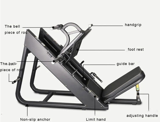 Entrenador de prensas para piernas para entrenamiento de fuerza gimnasio de acondicionamiento físico 45 grados placa de peso cargada