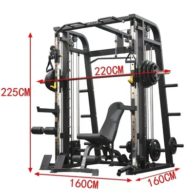 Equipo de gimnasio Entrenamiento de fuerza Prensa de piernas Pull Up Bar Máquina Smith comercial multifunción