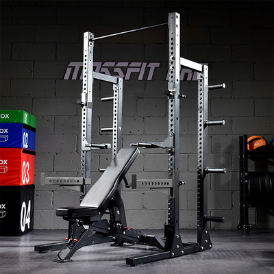 Inicio/Recuadro de gimnasia multifunción comercial para el estante de sentadillas y entrenamiento de fuerza de cuerpo completo