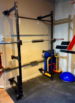Equipo de gimnasio para el hogar Equipo de ejercicios de levantamiento de pesas Ejercicio plegable Montado en la pared Estante de sentadillas