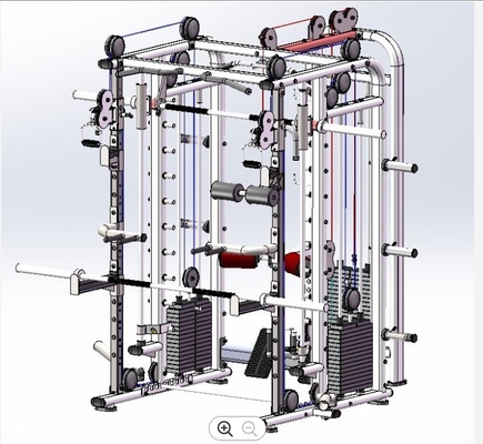 Estación de entrenamiento integral multifuncional con máquina Smith y estante de sentadillas