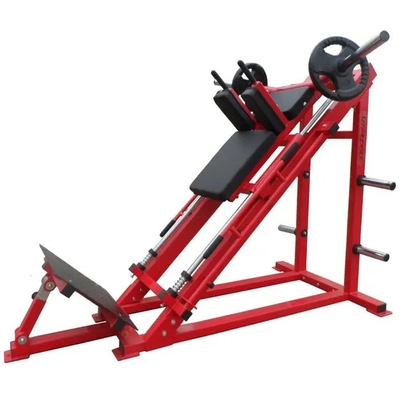 Entrenamiento de gimnasio Placa de carga media cargada 45 grados Maquina de levantamiento en cuclillas para glúteos y cuádruples