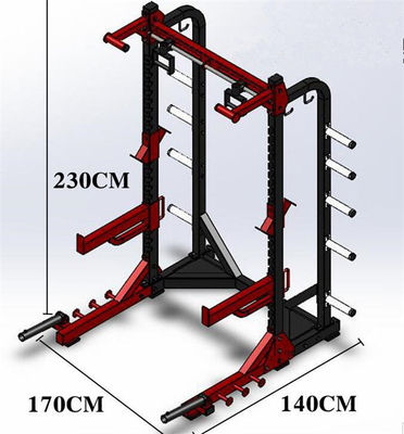 Q235 Rectangular tubo de acero equipo de gimnasia de cuclillas con 1320 * 1680 * 2320 dimensiones