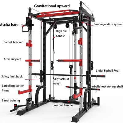 Color de marco unisex opcional Seleccionable Entrenamiento integral Máquina Multi Smith para 2023