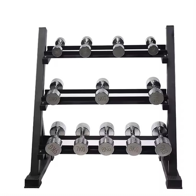 Conjunto de bastidores de mancuernas para equipos de acondicionamiento físico comerciales en el entrenamiento de fuerza en el salón