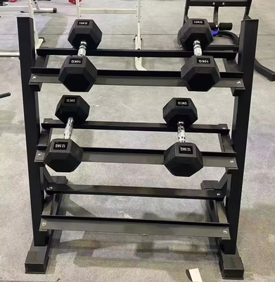 Conjunto de bastidores de mancuernas para equipos de acondicionamiento físico comerciales en el entrenamiento de fuerza en el salón