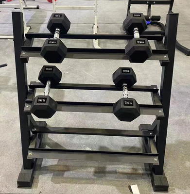Tamaño de cartón 1230*460*120mm Sillones de peso libre para el gimnasio comercial 3 niveles de mancuernas