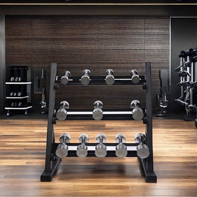 Tamaño de cartón 1230*460*120mm Sillones de peso libre para el gimnasio comercial 3 niveles de mancuernas