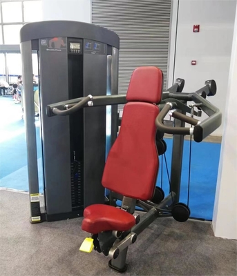 Equipo de fuerza de gimnasio Pin cargado sentado máquina de presión de hombro con tubo de acero Q235