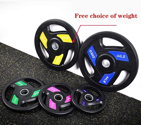 Equipo de gimnasio de entrenamiento con pesas libres unisex comercial con placas de peso recubiertas de hierro y caucho