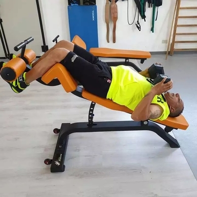 Equipo de gimnasio de metal de aptitud ajustable de la declinación del banco entrenador de cuerpo directo para los entrenamientos