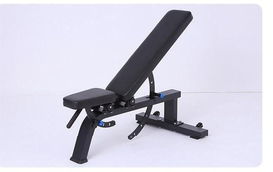 Un banco de ejercicios de metal unisex ideal para el levantamiento de pesas con mancuernas y ejercicios abdominales