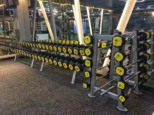 Logotipo personalizado Gimnasio Equipo de acondicionamiento físico Capa de caucho mancuernas para la demanda del mercado