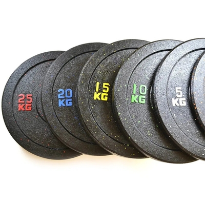 Logotipo personalizado DisponibleD Placa de barra de goma de color de punto para el entrenamiento con pesas para parachoques