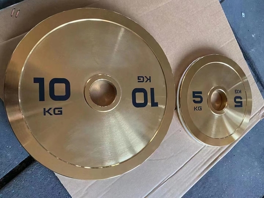 Entrenamiento de fuerza hecho fácil Placa de oro cromo barril de hierro fundido con placas de peso conjunto