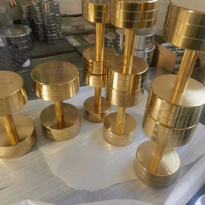 Entrenamiento de fuerza hecho fácil Placa de oro cromo barril de hierro fundido con placas de peso conjunto