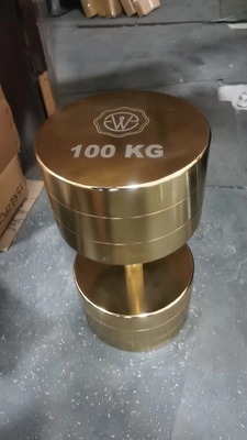 Entrenamiento de fuerza hecho fácil Placa de oro cromo barril de hierro fundido con placas de peso conjunto