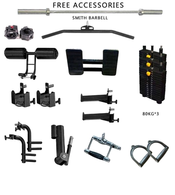 Equipo de gimnasio de 260 kg de capacidad Smith Machine Accesorios para entrenamientos personalizados