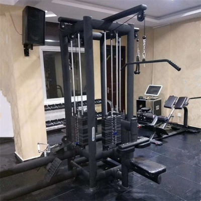 Gimnasio en interiores Casa 5 Estación Multi Gimnasio Power Rack Pull Up Machine con tubo de acero Q235