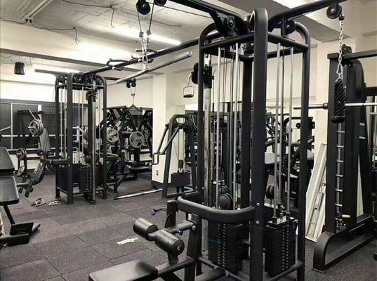 Gimnasio en interiores Casa 5 Estación Multi Gimnasio Power Rack Pull Up Machine con tubo de acero Q235