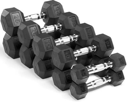 2.5 kg de goma negra hex conjunto de mancuernas La herramienta definitiva para los entusiastas de la aptitud general