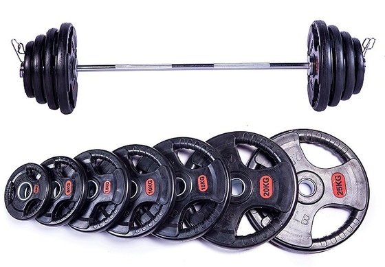 Equipo de gimnasio de acondicionamiento físico Entrenamiento con pesas gratis Placas de barra de pesas para unisexo en negro