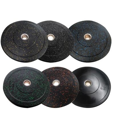 Disco de puntos de partículas multicolor de goma parachoques de levantamiento de pesas barra con estilo moderno