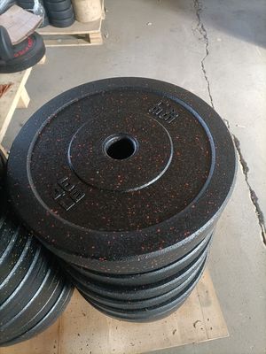 Disco de puntos de partículas multicolor de goma parachoques de levantamiento de pesas barra con estilo moderno