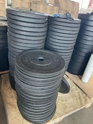 Disco de puntos de partículas multicolor de goma parachoques de levantamiento de pesas barra con estilo moderno