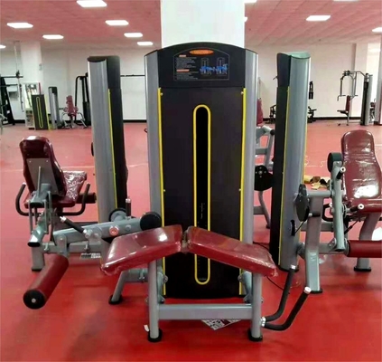 Equipo de gimnasio de acero Pin cargado ajustable Extensión de piernas sentadas y doble función de curva de piernas inclinadas