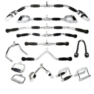 Entrenador de gimnasio de entrenamiento integrado Pull Down Bar Handle con agarres Accesorio de barra de cable