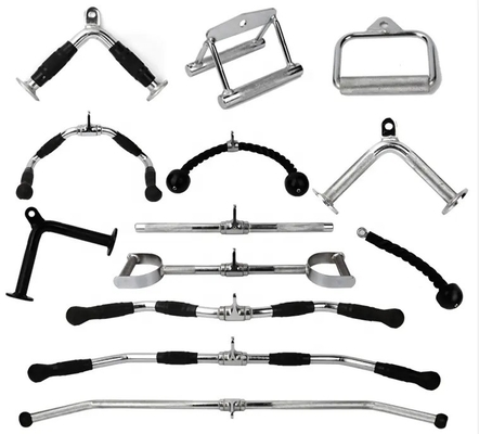 Entrenador de gimnasio de entrenamiento integrado Pull Down Bar Handle con agarres Accesorio de barra de cable