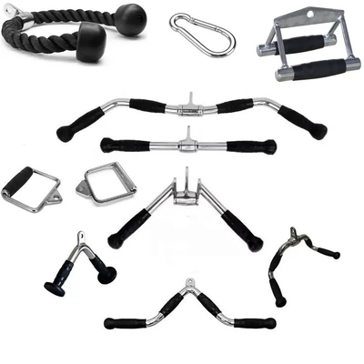Entrenador de gimnasio de entrenamiento integrado Pull Down Bar Handle con agarres Accesorio de barra de cable