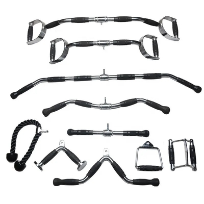 Entrenador de gimnasio de entrenamiento integrado Pull Down Bar Handle con agarres Accesorio de barra de cable