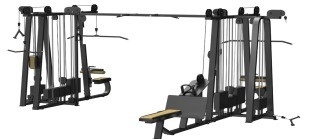 8 Estación Lat Tirar hacia abajo Long Pull Back Press Cable Crossover