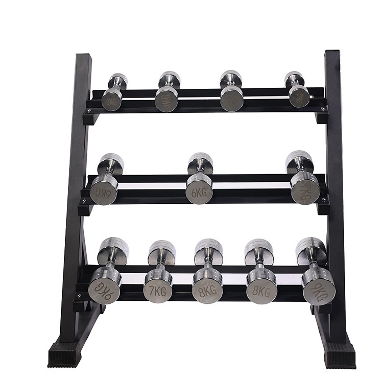 Tamaño de cartón 1230*460*120mm Sillones de peso libre para el gimnasio comercial 3 niveles de mancuernas