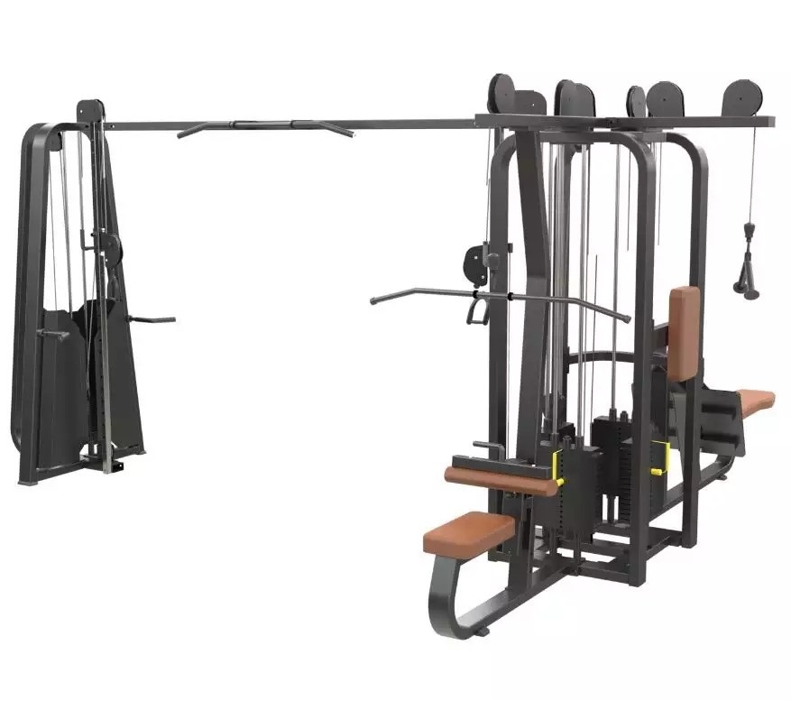 Gimnasio en interiores Casa 5 Estación Multi Gimnasio Power Rack Pull Up Machine con tubo de acero Q235