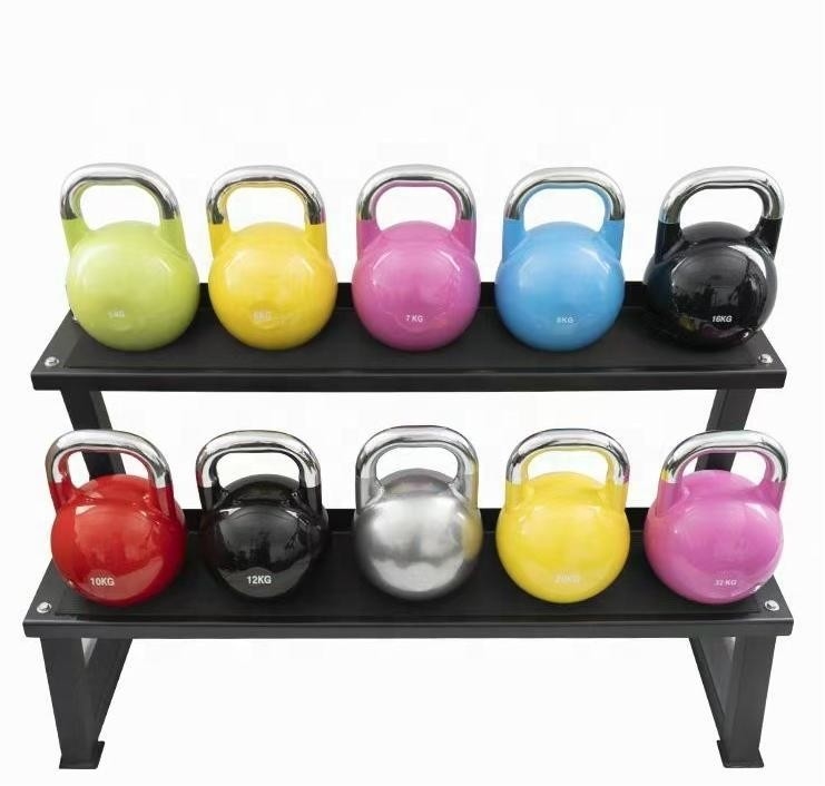Competencia Kettlebell para entrenamiento profesional Unisex en polvo recubierto de hierro fundido peso libre