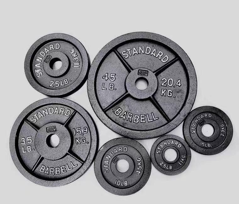 Superficie de caucho Barbell de hierro fundido placa de peso para el comercio y el hogar 5kg 10kg 20kg 50kg