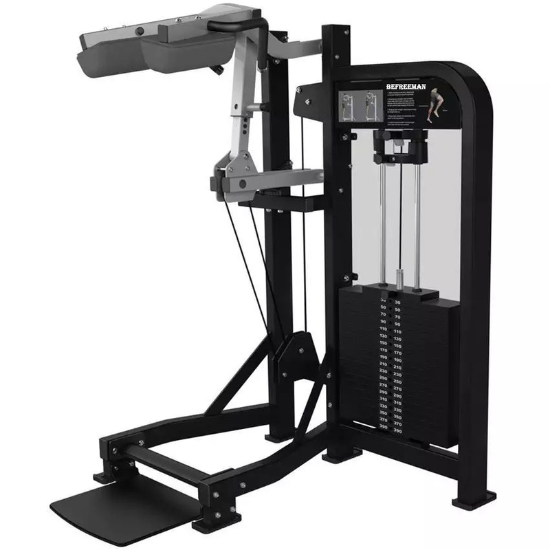 Máquina de elevación de pantorrillas para entrenamiento de fuerza 1180*1010*1780 almohadón de cuero PU